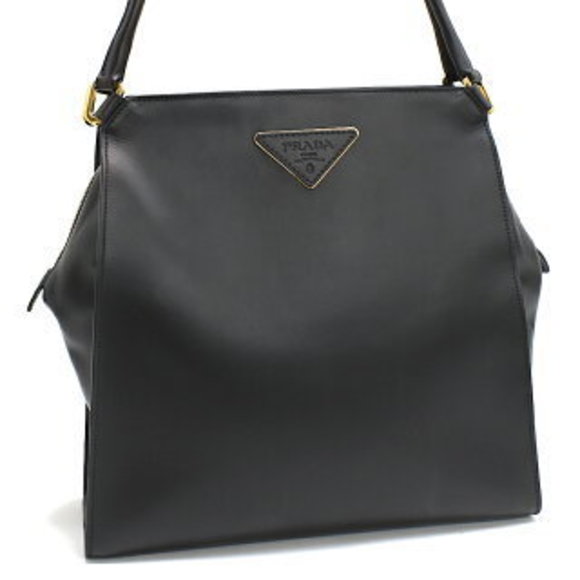 Prada Handbag CITY CALF Leather Black - Picture 1 of 8